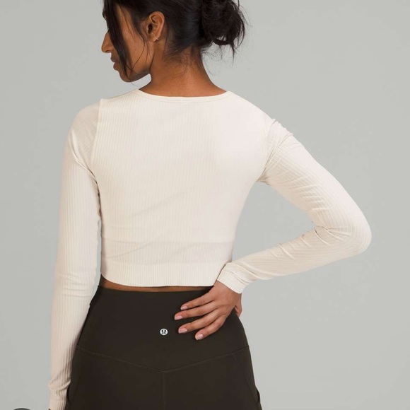 Lululemon Ebb to street long-sleeve shirt size 12 white opal - Picture 5 of 5